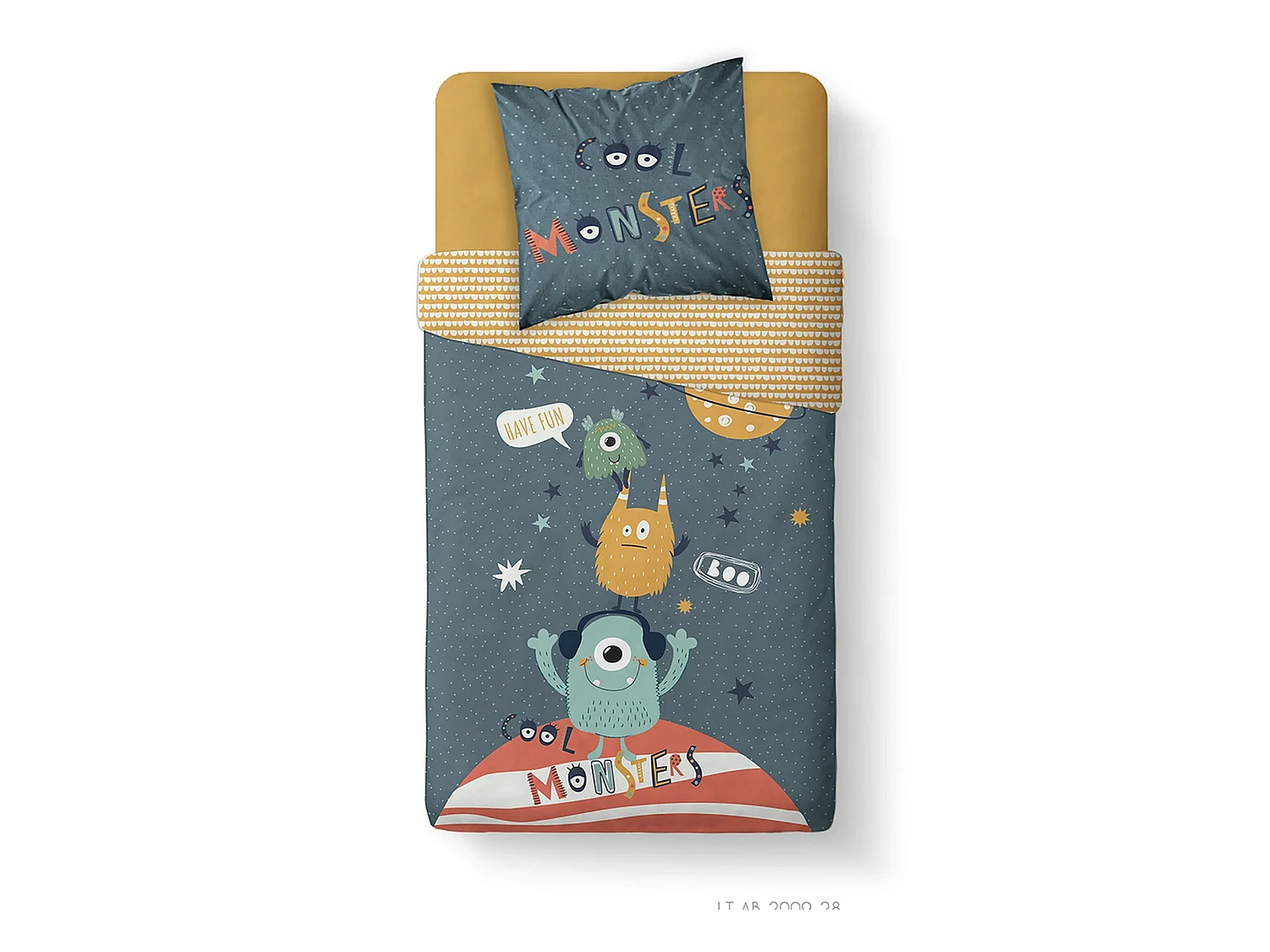 Housse de couette enfant 140x200 cm avec 1 taie d'oreiller 63x63 cm Parure de lit Coton Kids Kool 1.4