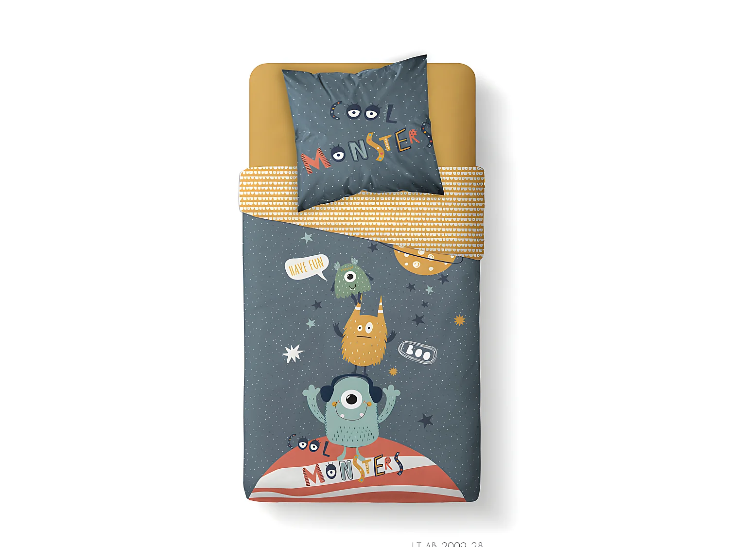 Housse de couette enfant 140x200 cm avec 1 taie d'oreiller 63x63 cm Parure de lit Coton Kids Kool 1.4