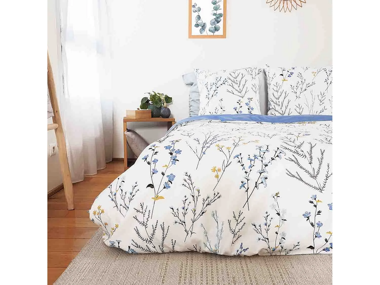 Juego de cama en satén de algodón espíritu primaveral 240 x 220 cm