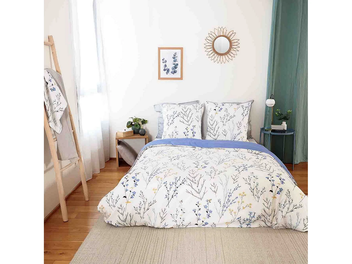 Juego de cama en satén de algodón espíritu primaveral 240 x 220 cm