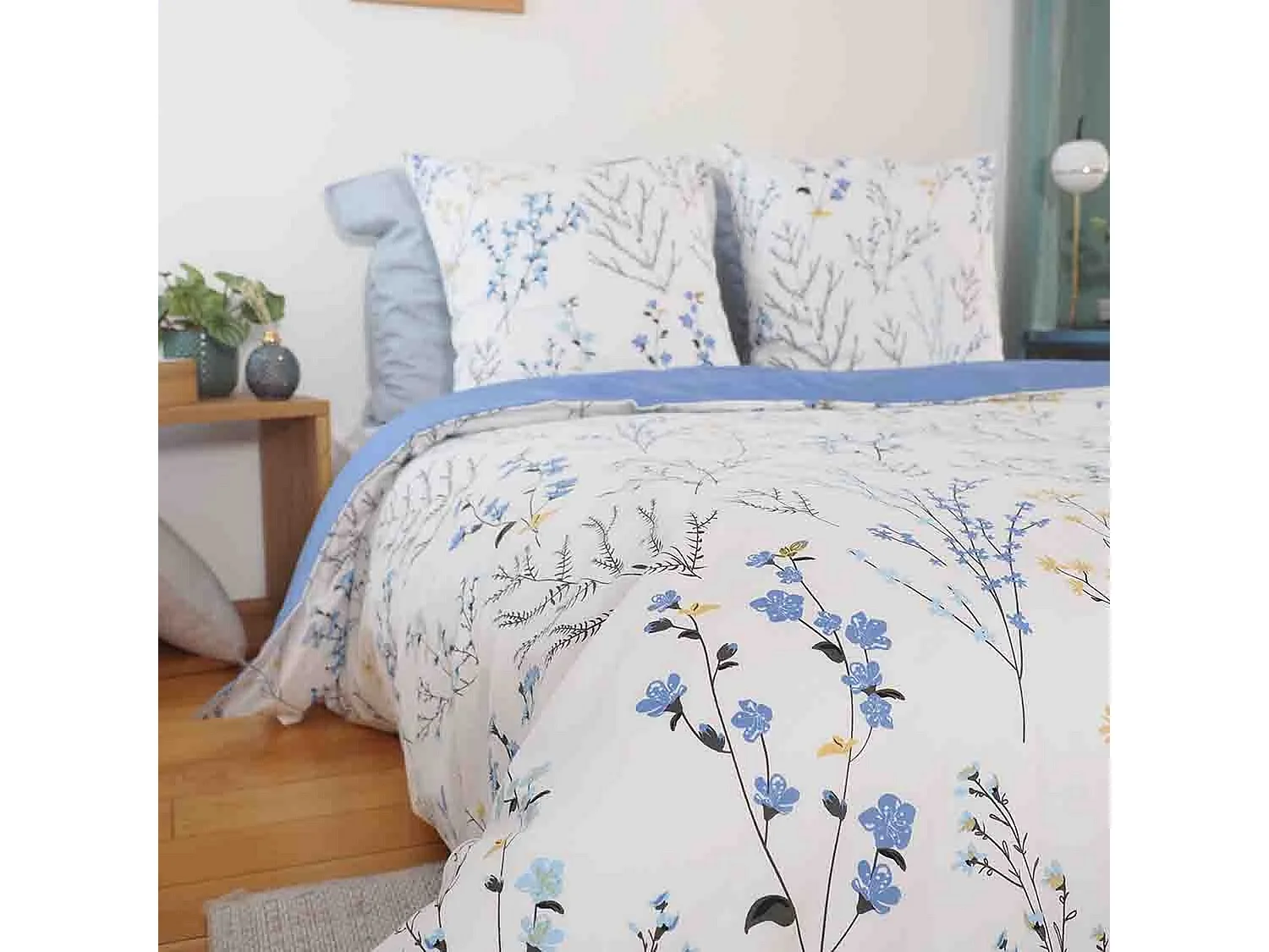 Juego de cama en satén de algodón espíritu primaveral 240 x 220 cm