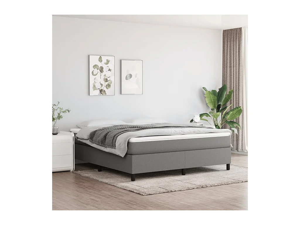 Lit adulte Gris foncé 180 x 200 cm Tissu BE4879