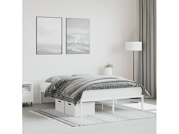 Telaio Letto Singolo In Metallo 40 Cm – Piattaforma Resistente, 362 Kg Di Portata, Contenitore Sottoletto, Facile Montaggio, Nero