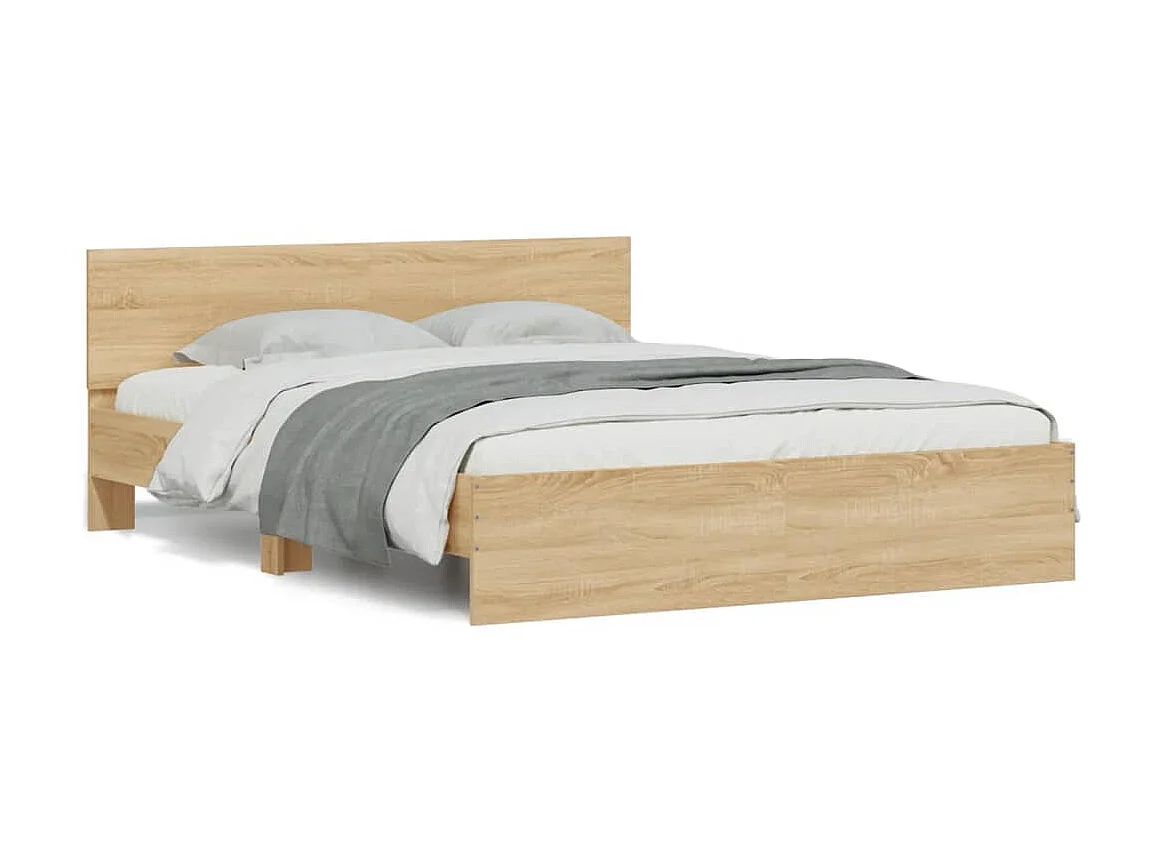 Letto matrimoniale con Testiera Rovere Sonoma 140x190 cm CFW705057