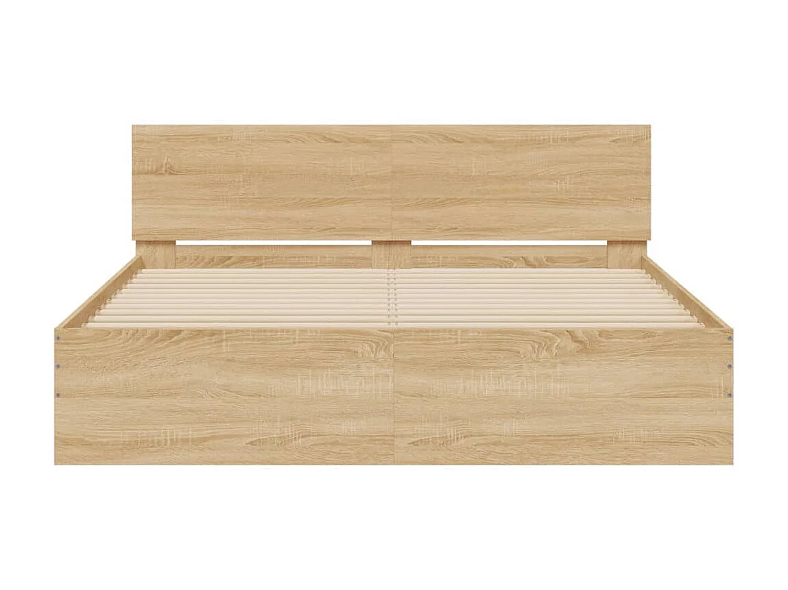 Letto matrimoniale con Testiera Rovere Sonoma 140x190 cm CFW705057