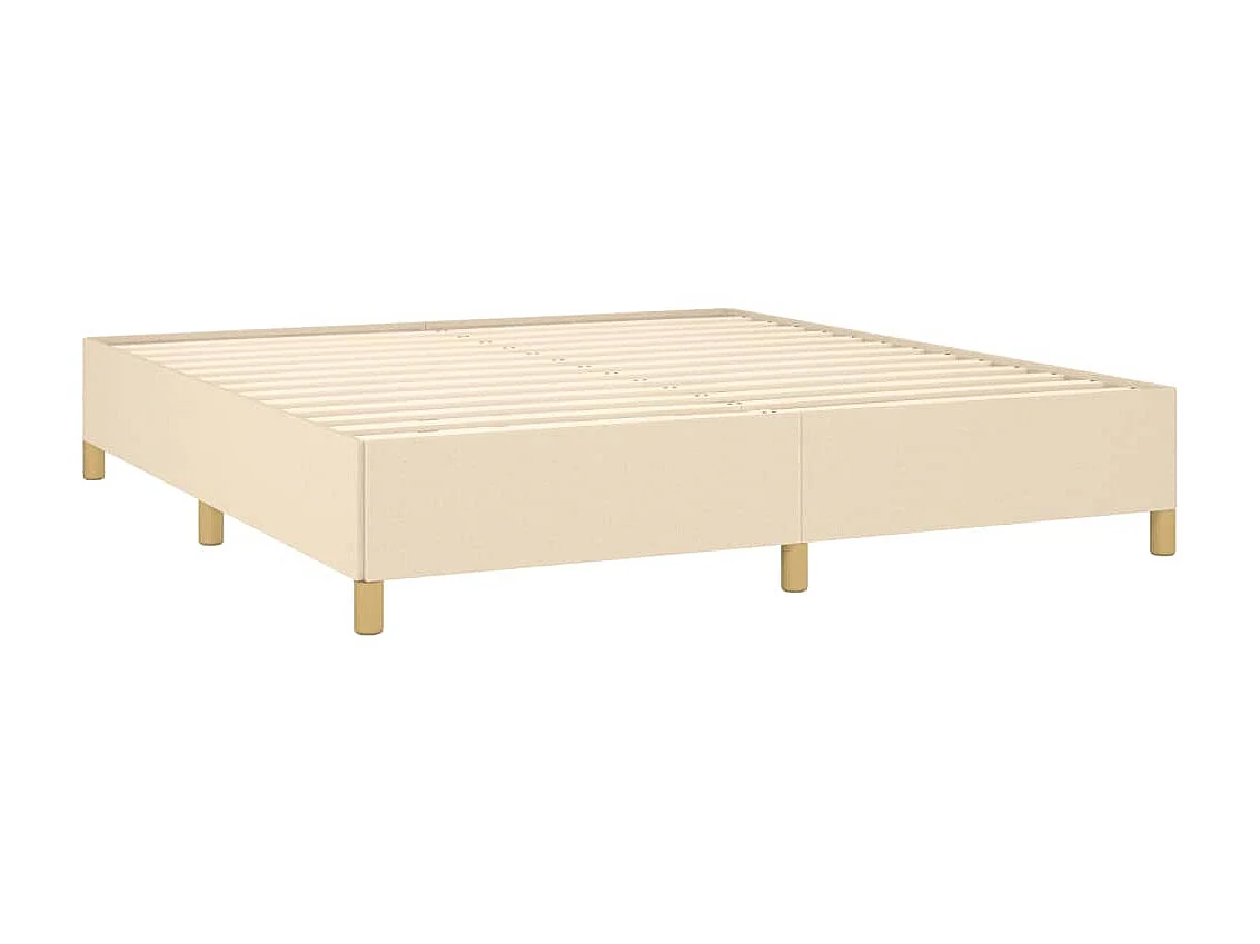 Lit adulte Crème 160 x 200 cm Tissu BE7437