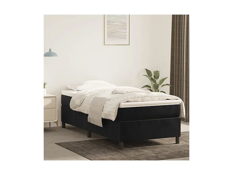 Lit adulte Noir 80x200 cm Velours BE8938