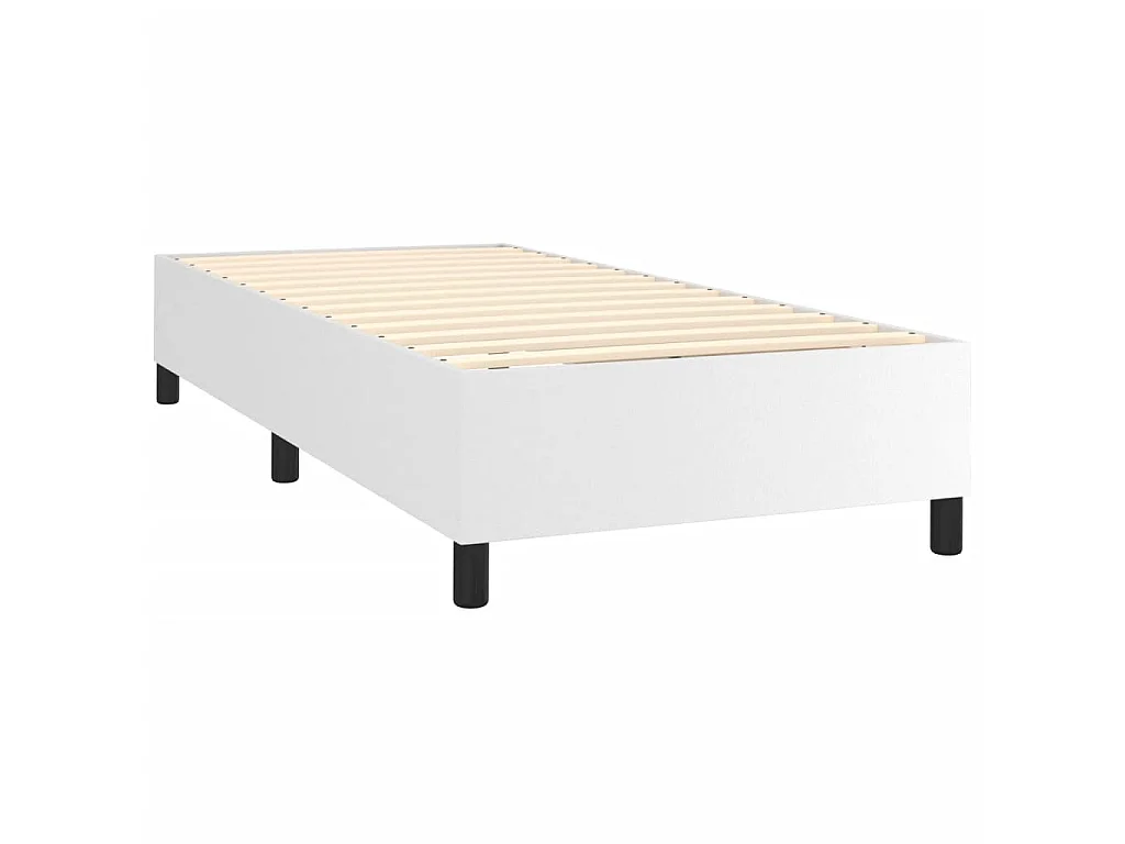 Lit adulte Blanc 90x190 cm Similicuir BE5841