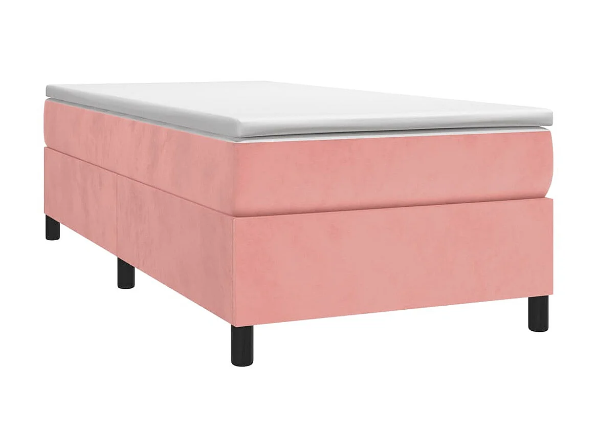 Lit adulte Rose 90x200 cm Velours BE1792