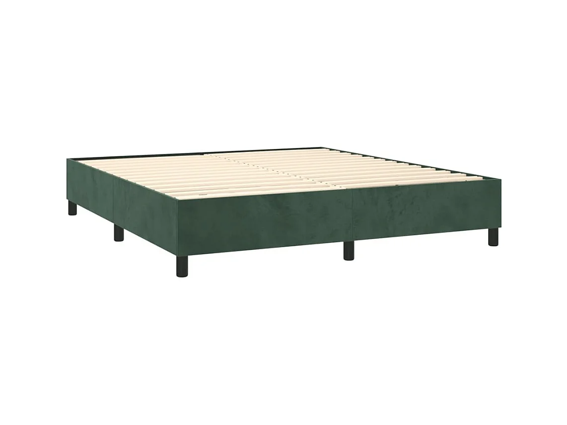 Lit adulte Vert foncé 180x200 cm Velours BE9968