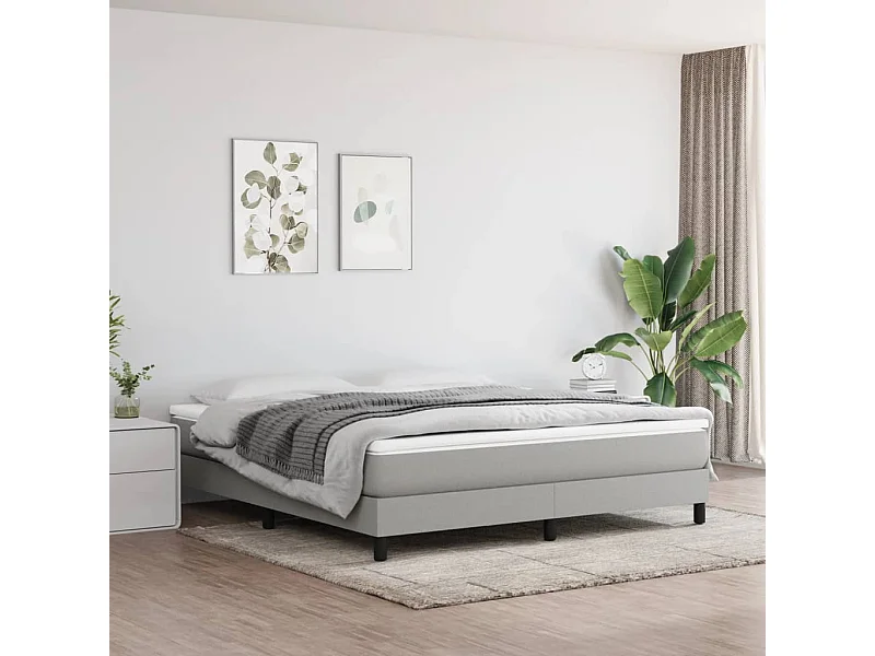 Lit adulte Gris clair 160x200 cm Tissu BE5852