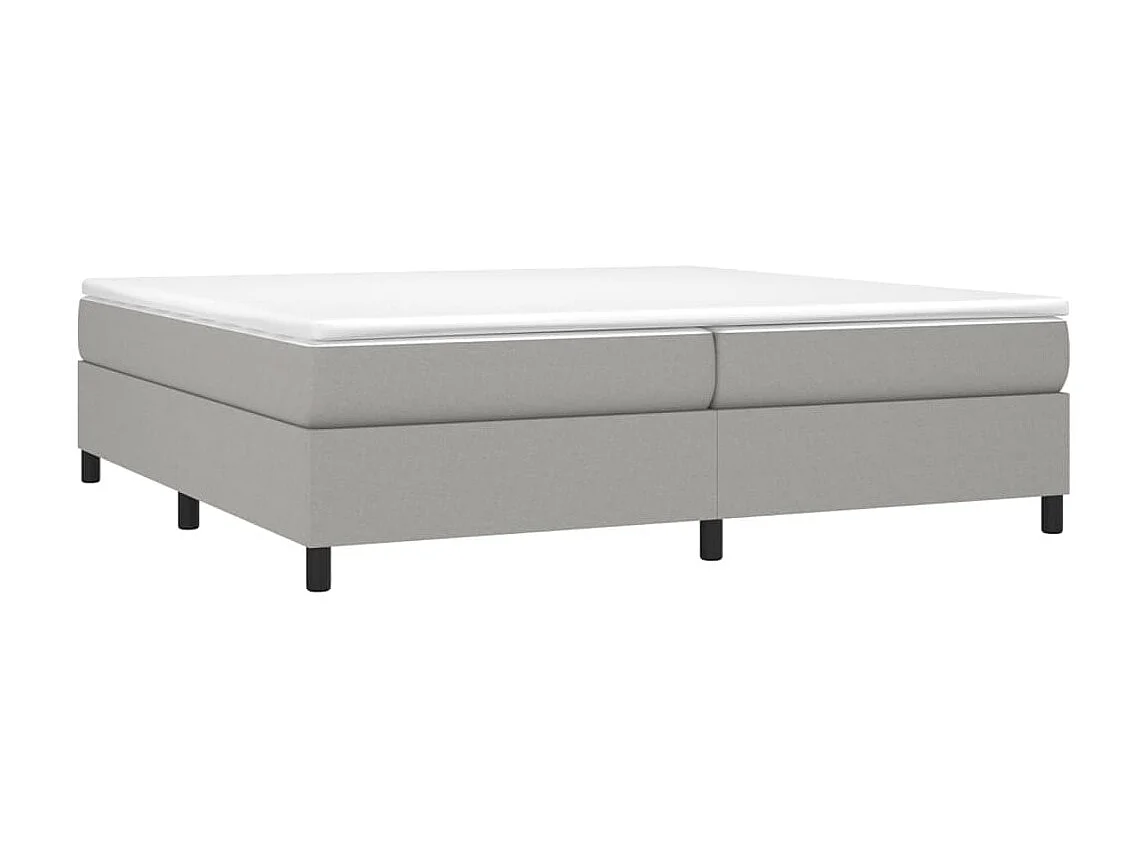 Lit adulte Gris clair 200x200 cm Tissu BE3660