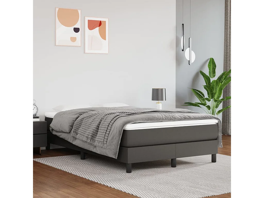 Lit adulte Gris 120x200 cm Similicuir BE4737