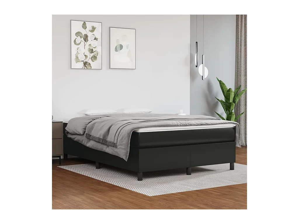 Lit adulte Noir 140x200 cm Similicuir BE6892