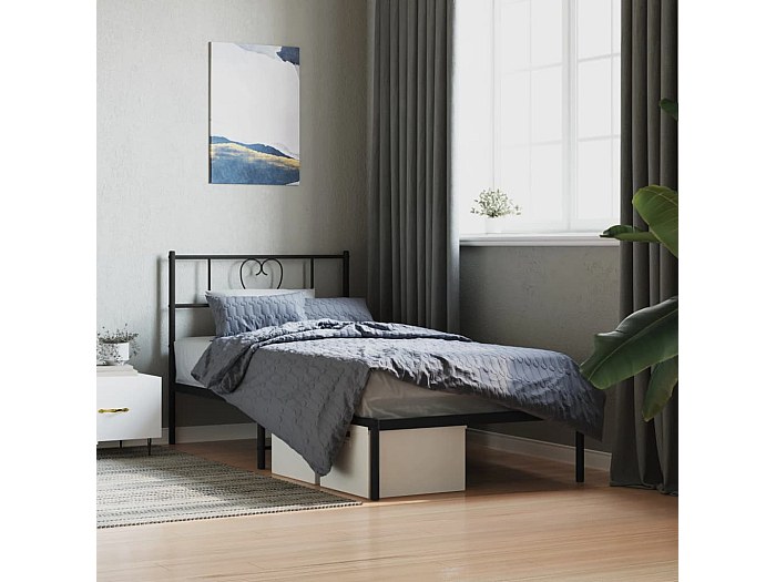 Letto Singolo Con Testiera E Luci LED, Struttura In Metallo Con Stazione Di Ricarica USB E Prese, Contenitore Sottolletto, Antiscricchiolio, Facile Montaggio - 4