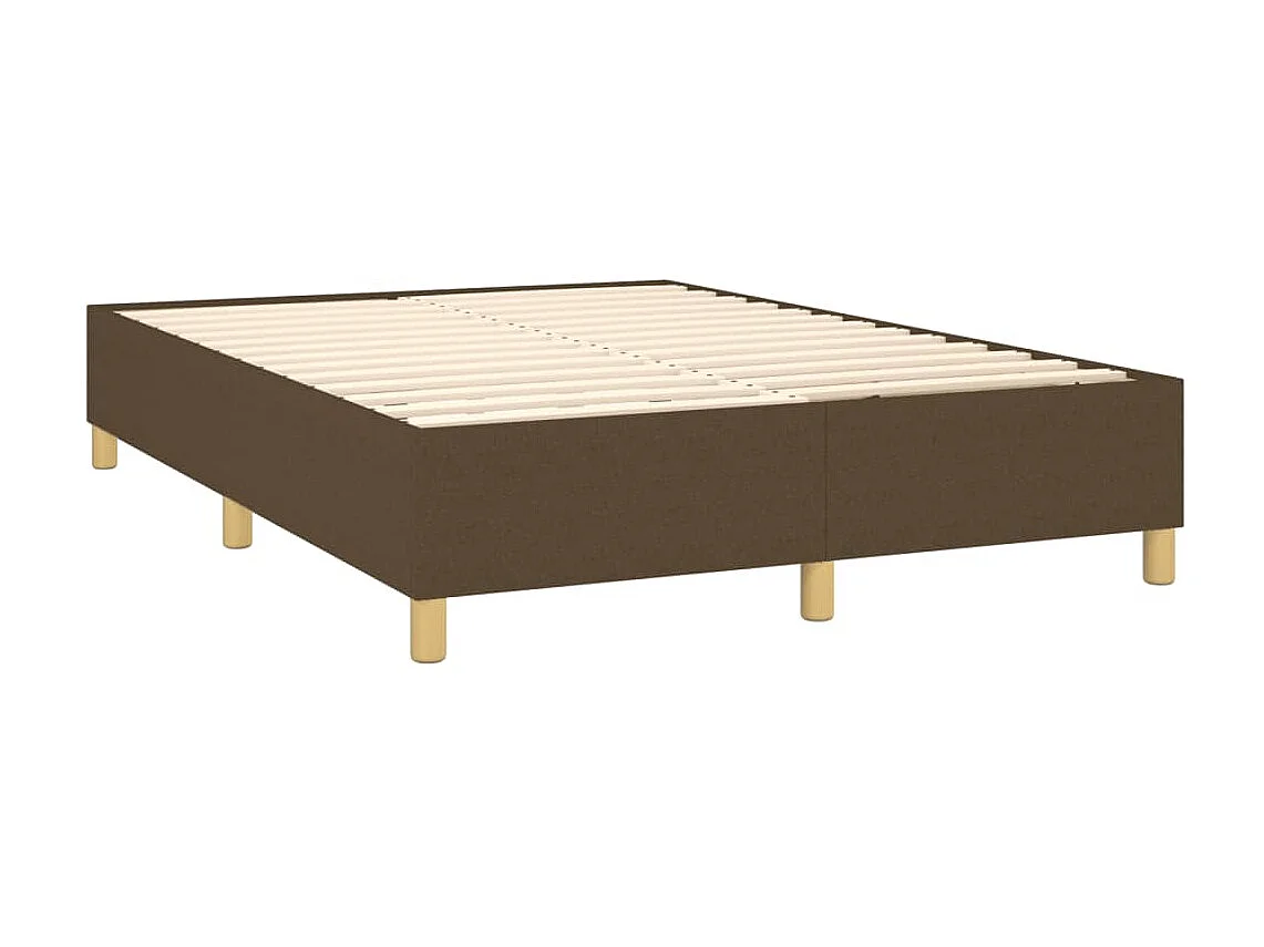 Lit adulte Marron foncé 140x200 cm Tissu BE1651
