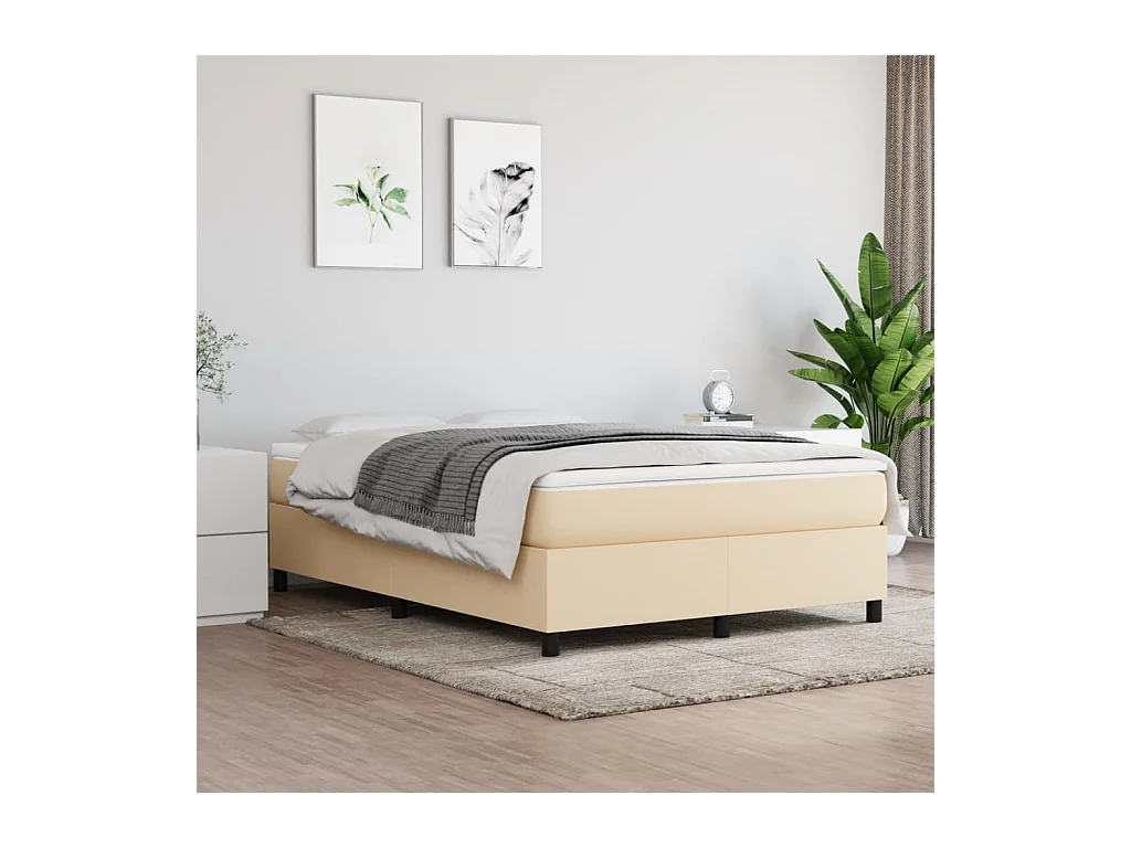 Bedframe stof crèmekleurig 140x200 cm NL81032