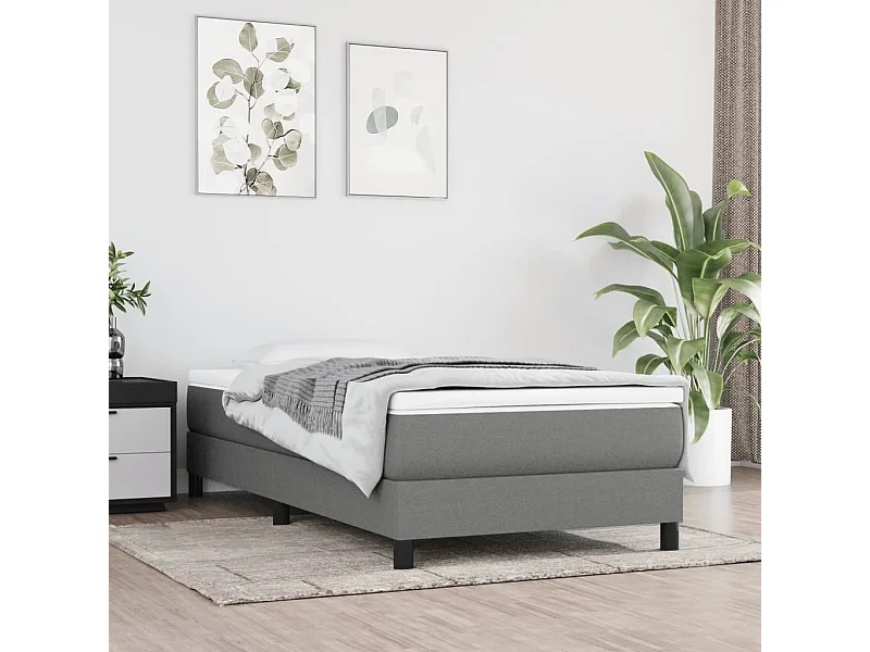 Lit adulte Gris foncé 90x200 cm Tissu BE6198