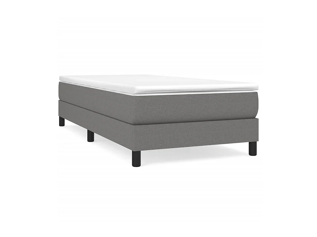 Letto singolo a Molle Grigio Scuro 90x200 cm in Tessuto CFW180171