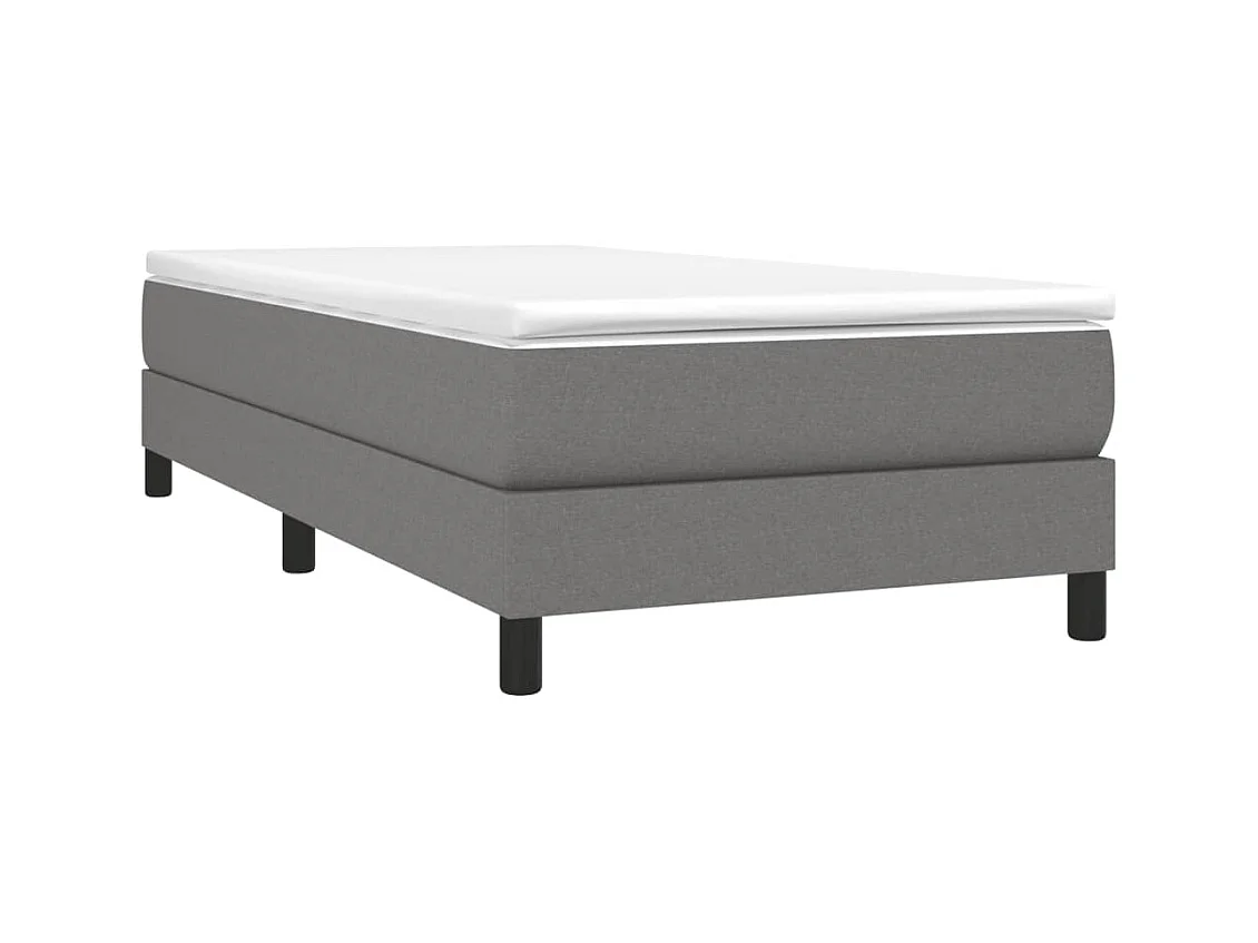 Letto singolo a Molle Grigio Scuro 90x200 cm in Tessuto CFW180171