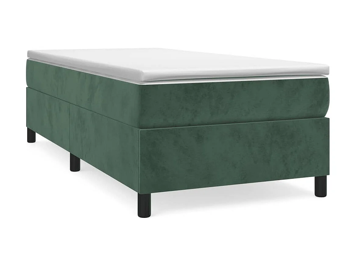 Lit adulte Vert foncé 80x200 cm Velours BE4563