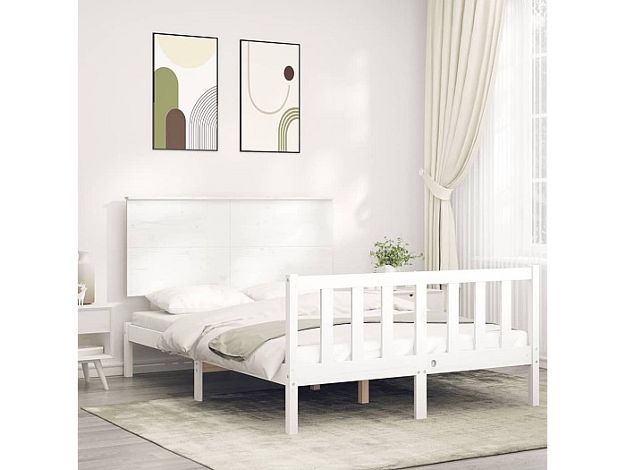 Testiera Letto Singolo IDIMEX Saver, 120 Cm, In Ciniglia Bianco Crema Con Gambe In Legno Massello Coniche, Alta 99 Cm