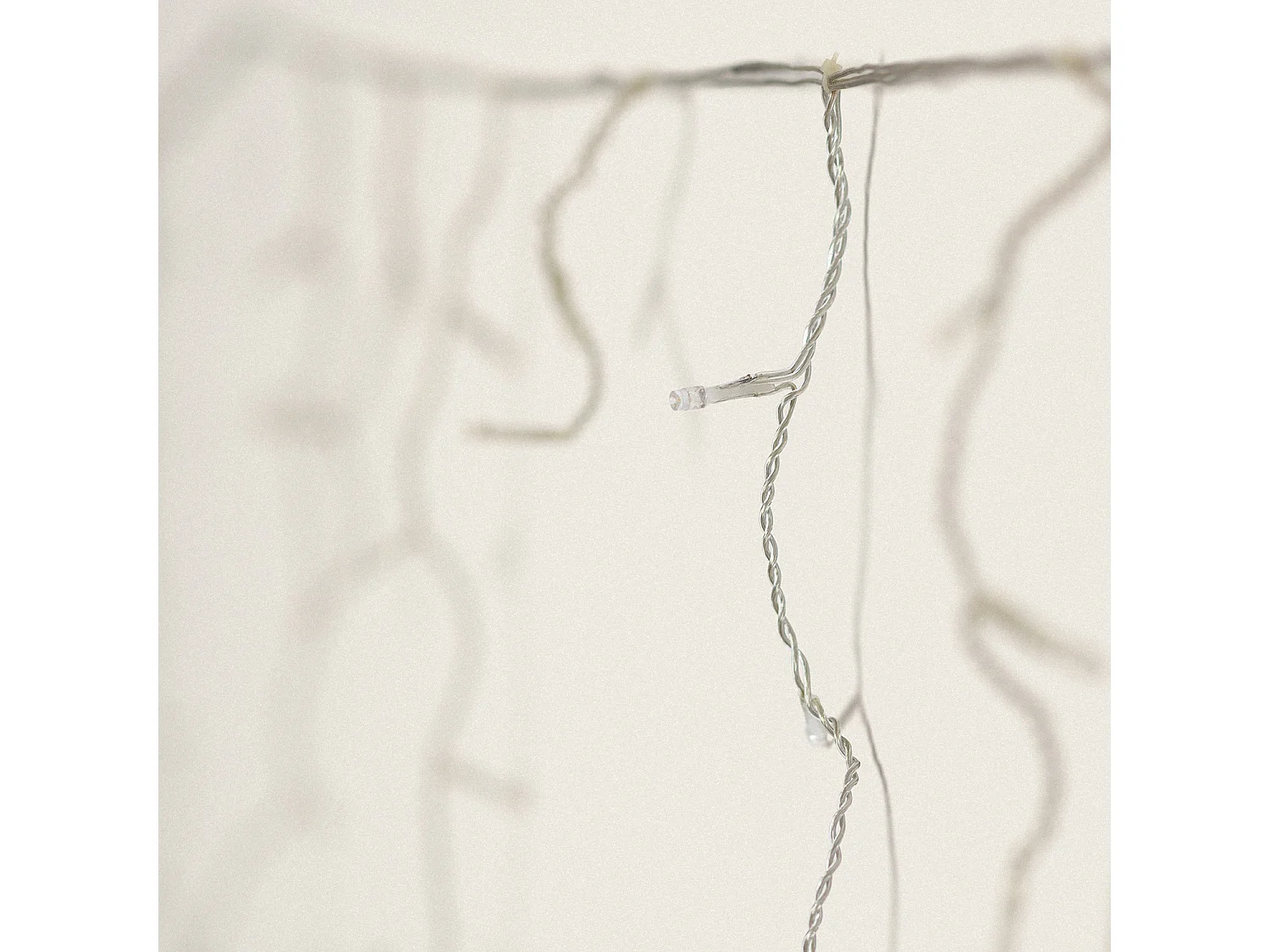 Tenda di Ghirlande LED per Esterni 6 m Trasparente Bianco Caldo 2700K