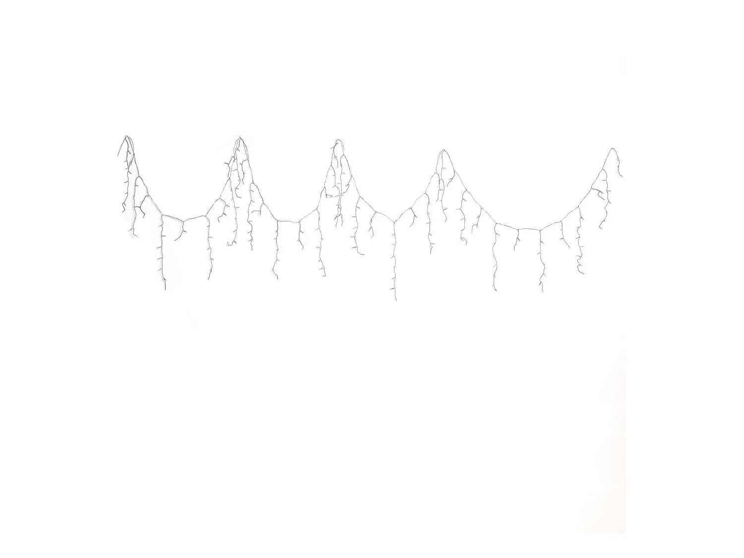 Cortina de Guirnaldas LED Exterior 6m Transparente Carámbano Blanco Cálido 2700K