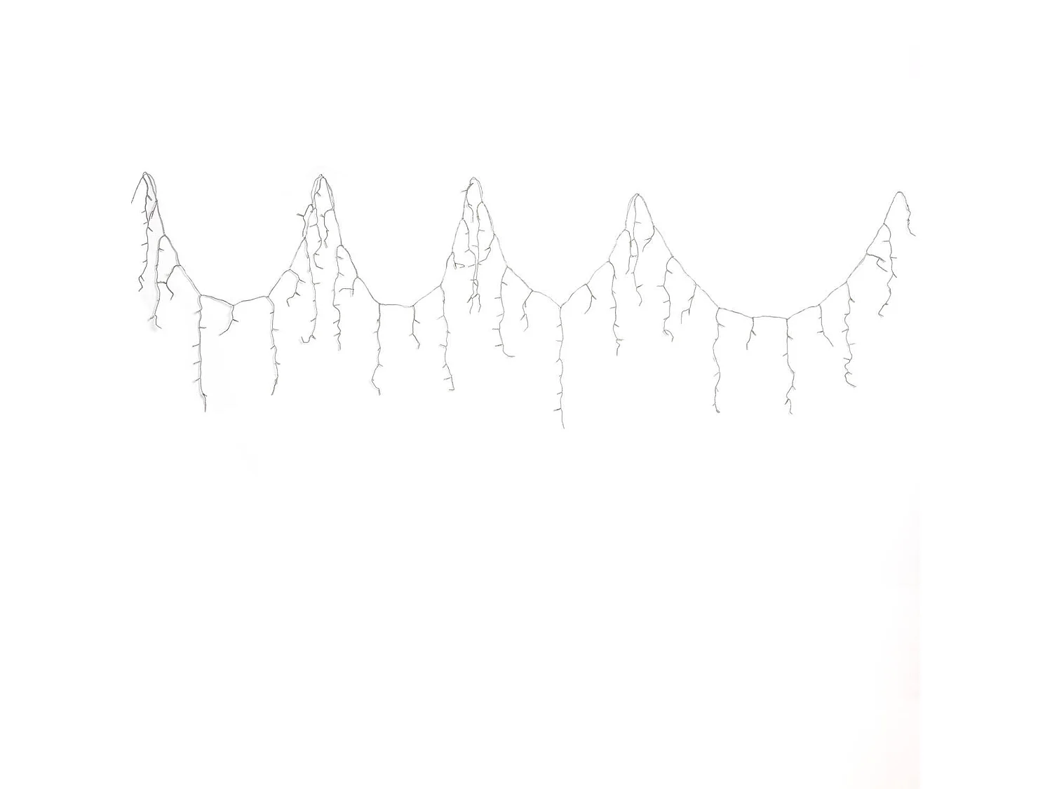 Tenda di Ghirlande LED per Esterni 6 m Trasparente Bianco Caldo 2700K