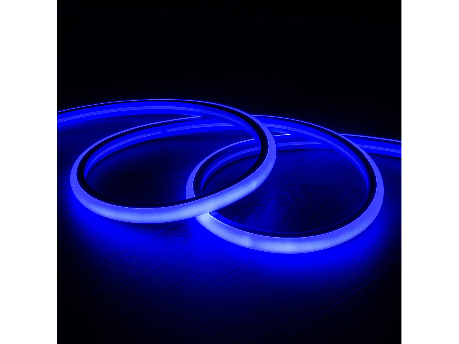 Striscia LED Neon Regolabile 220V Blu Semicircolare 180 7.5W/m IP67 Taglio 100cm 2 m