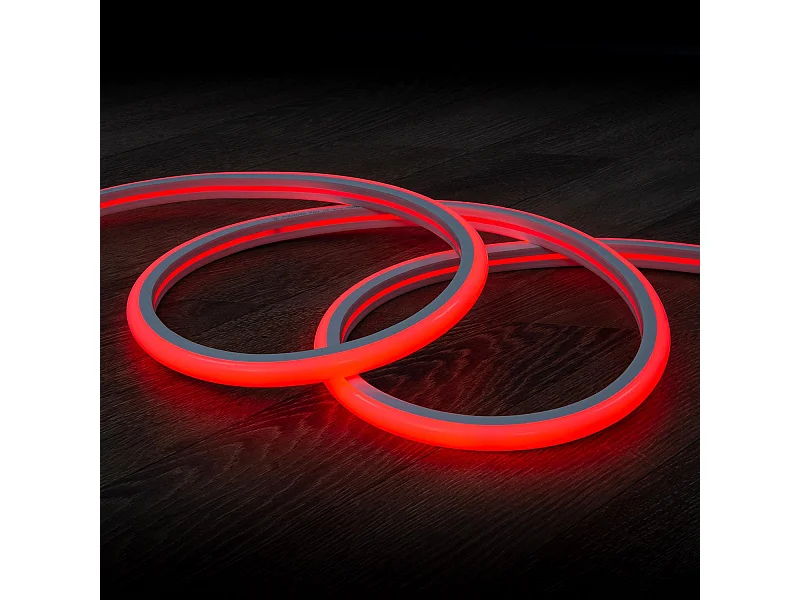 Tira LED Neón Regulable 220V Rojo Semicircular 180 9W/m Corte 100cm IP67 a Medida 10 m