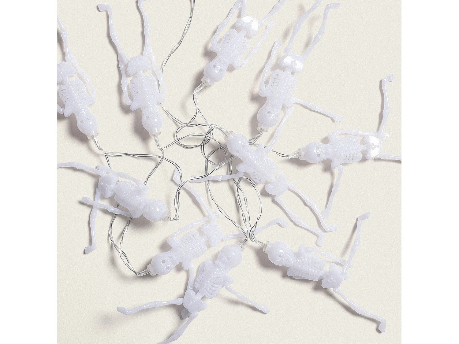 Ghirlanda LED Scheletri di Halloween con Batteria 1,65m Bianco Caldo 2700K