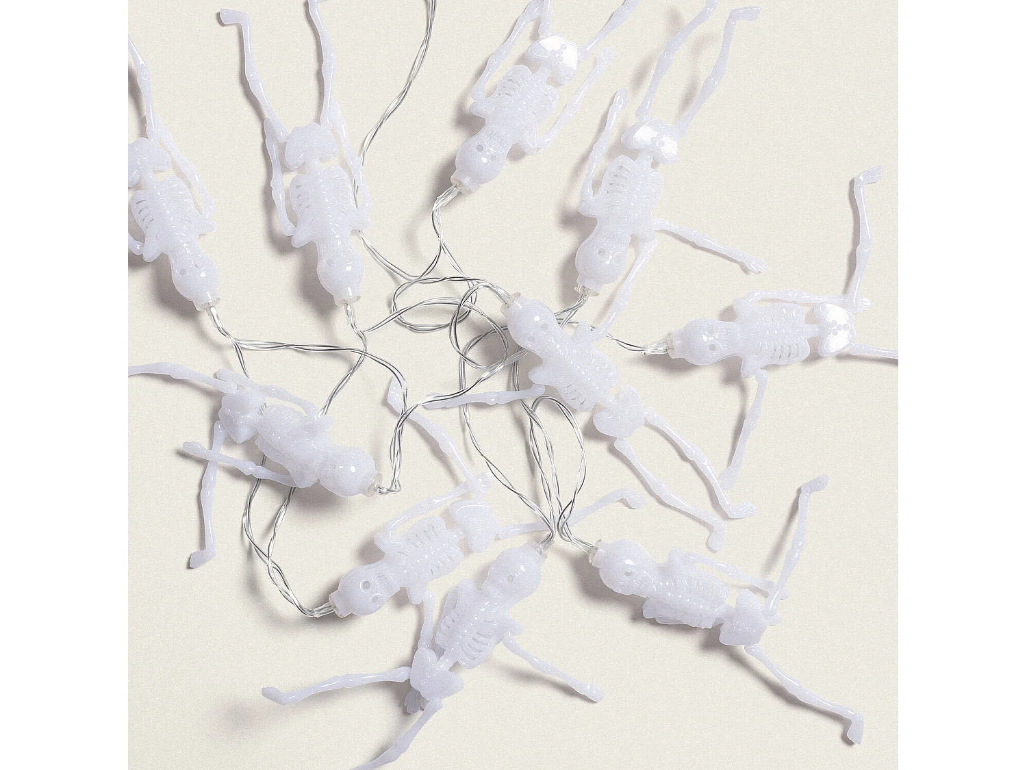 Ghirlanda LED Scheletri di Halloween con Batteria 1,65m Bianco Caldo 2700K