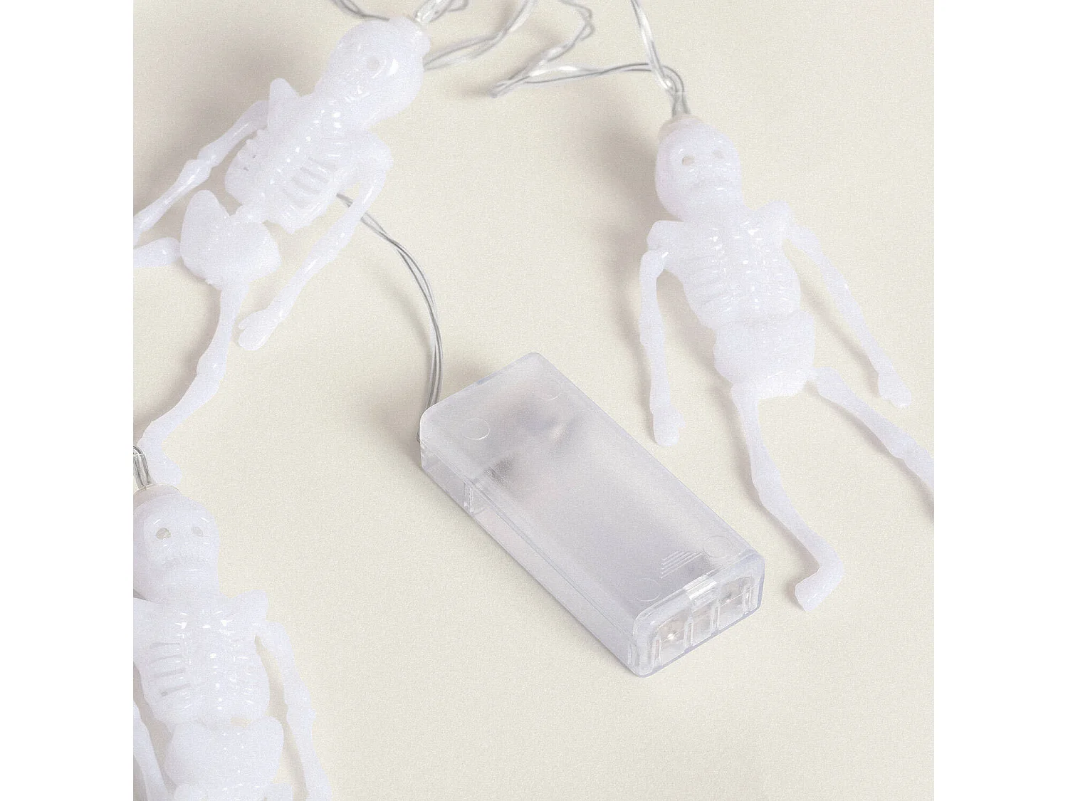 Ghirlanda LED Scheletri di Halloween con Batteria 1,65m Bianco Caldo 2700K