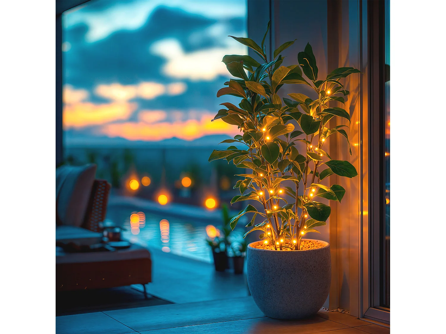 Guirlande LED Extérieure Solaire Lilac 2m 3000K Blanc chaud