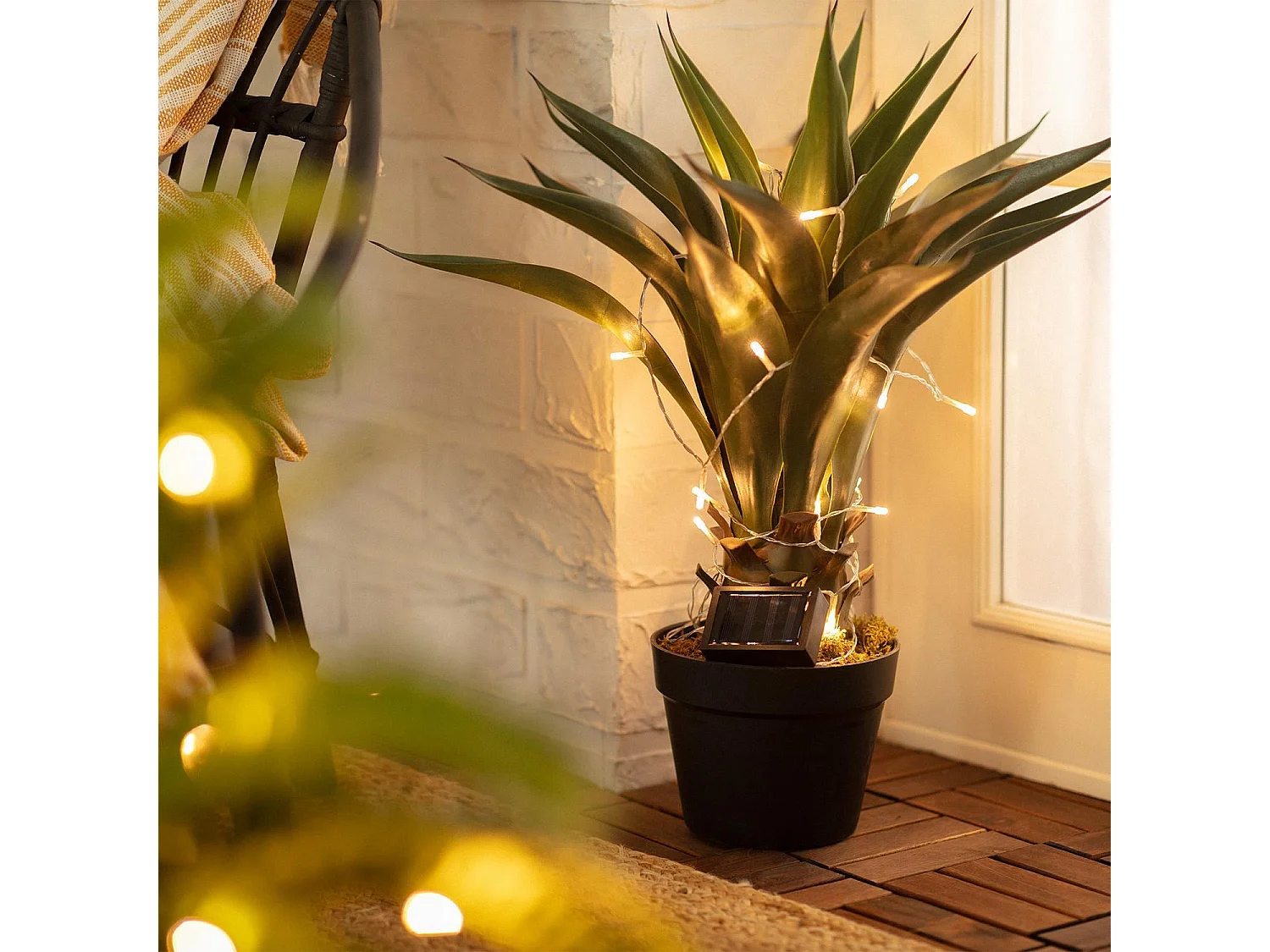 Guirnalda Solar Exterior LED Lilac 2m 3000K Blanco Cálido