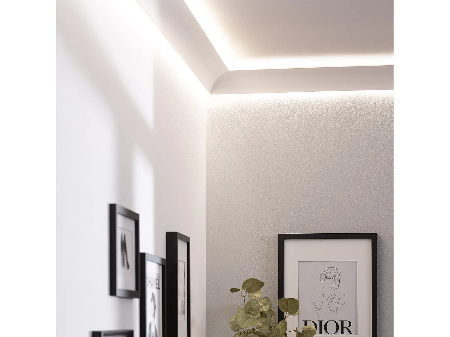 Moulure Arc Design 2m pour 2 Rubans LED Blanc