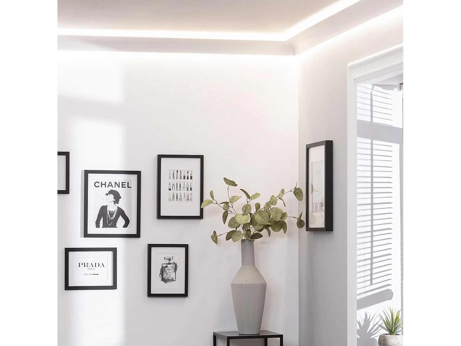 Moulure Arc Design 2m pour 2 Rubans LED Blanc