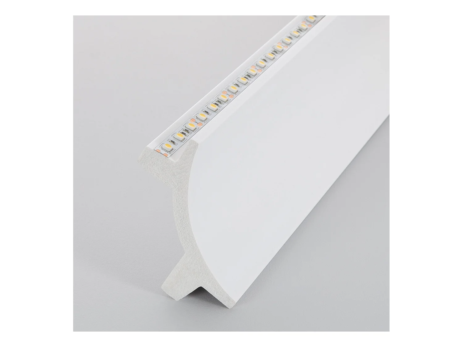 Moulure Arc Design 2m pour 2 Rubans LED Blanc