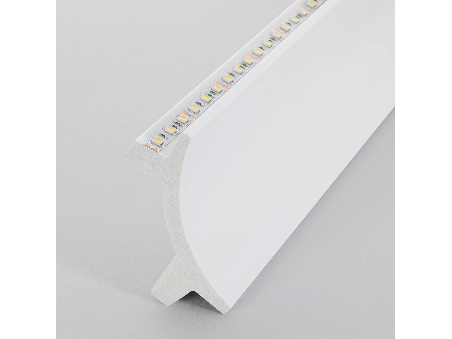 Moulure Arc Design 2m pour 2 Rubans LED Blanc