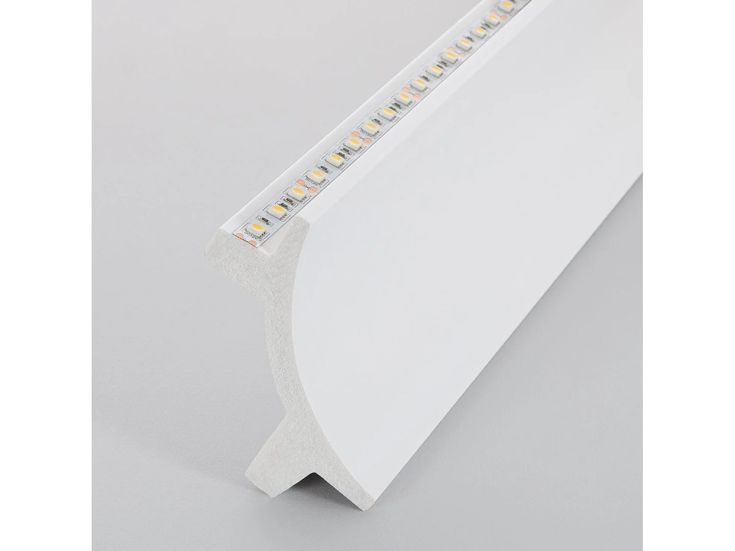 Moulure Arc Design 2m pour 2 Rubans LED Blanc