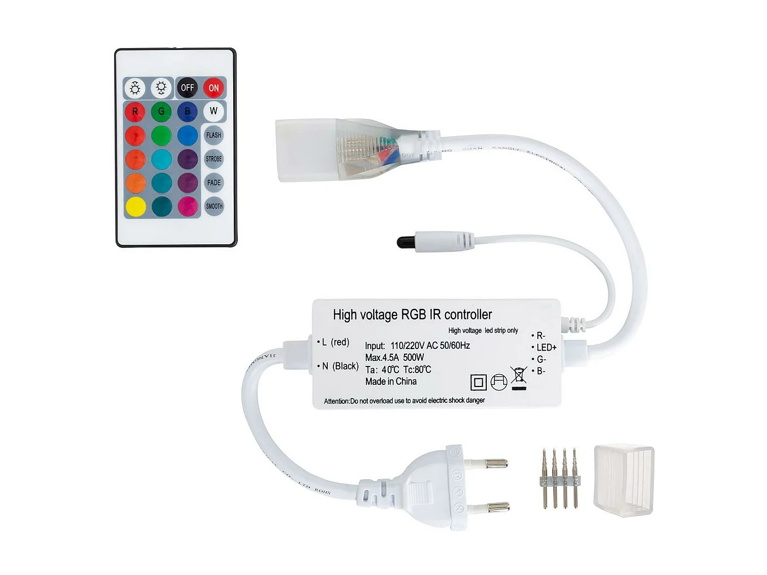 Contrôleur pour Gaine Néon LED Flexible Dimmable 11W/m 220V AC 60 LED/m Semi-circulaire 180° IP67 sur Mesure Coupe tous les 100c Blanc