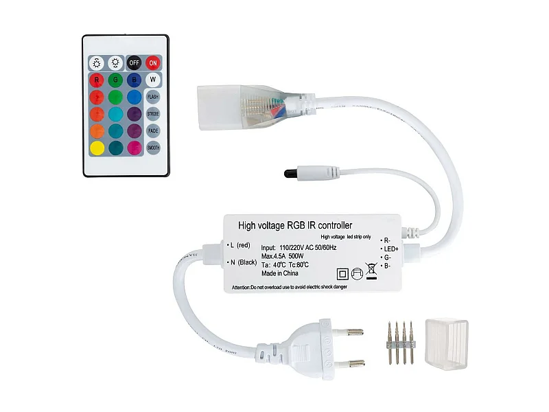 Contrôleur pour Gaine Néon LED Flexible Dimmable 11W/m 220V AC 60 LED/m Semi-circulaire 180° IP67 sur Mesure Coupe tous les 100c Blanc