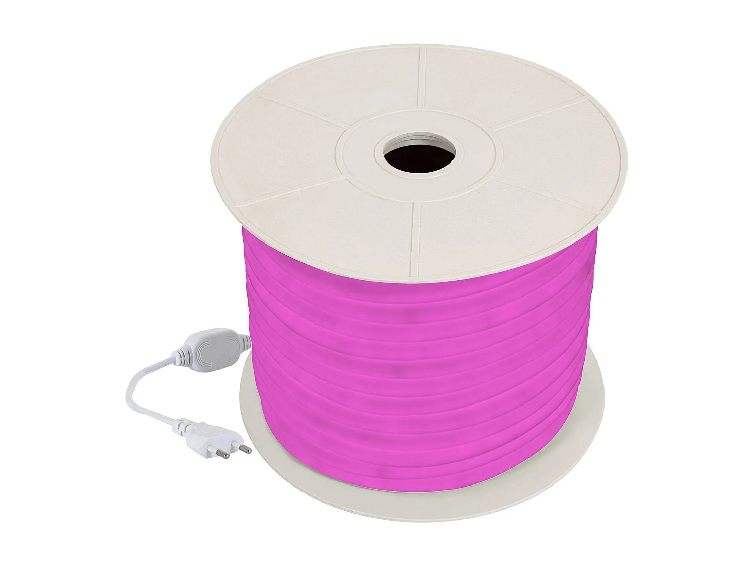 Tira LED Neón Regulable 220V BOBINA 50m Rosa Circular 360 9W/m Corte 100cm IP67 Rosa