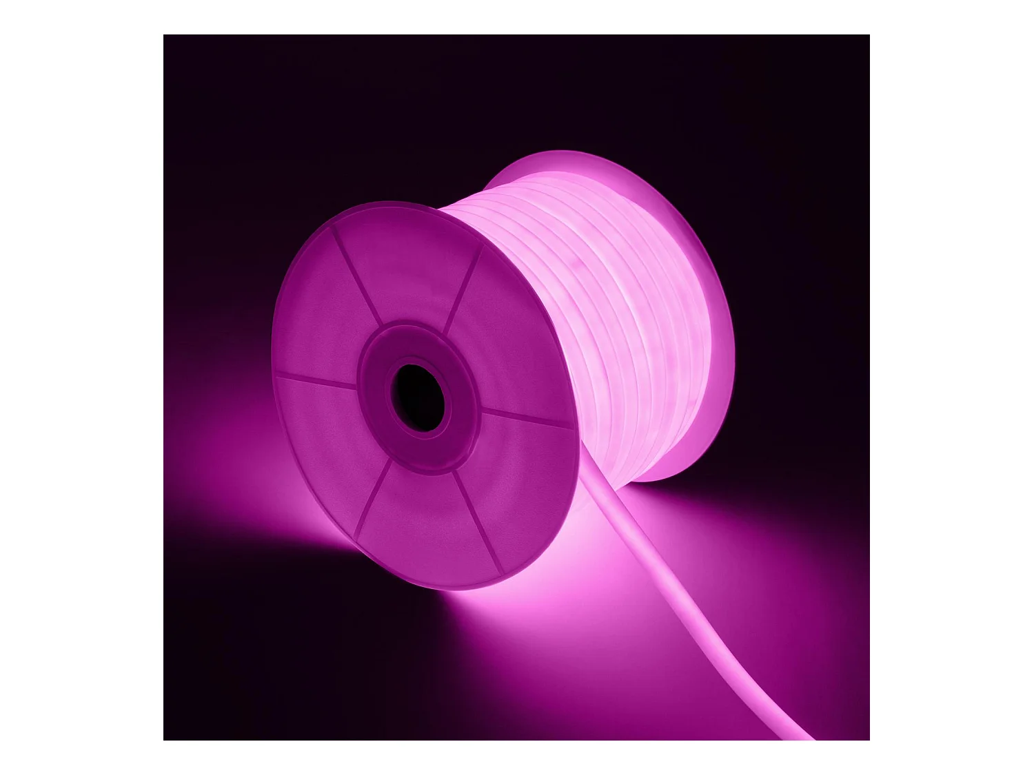 Ruban LED Néon Dimmable 220V BOBINE 50m Rose Circulaire 360 9W/m Coupe 100cm IP67 Rose