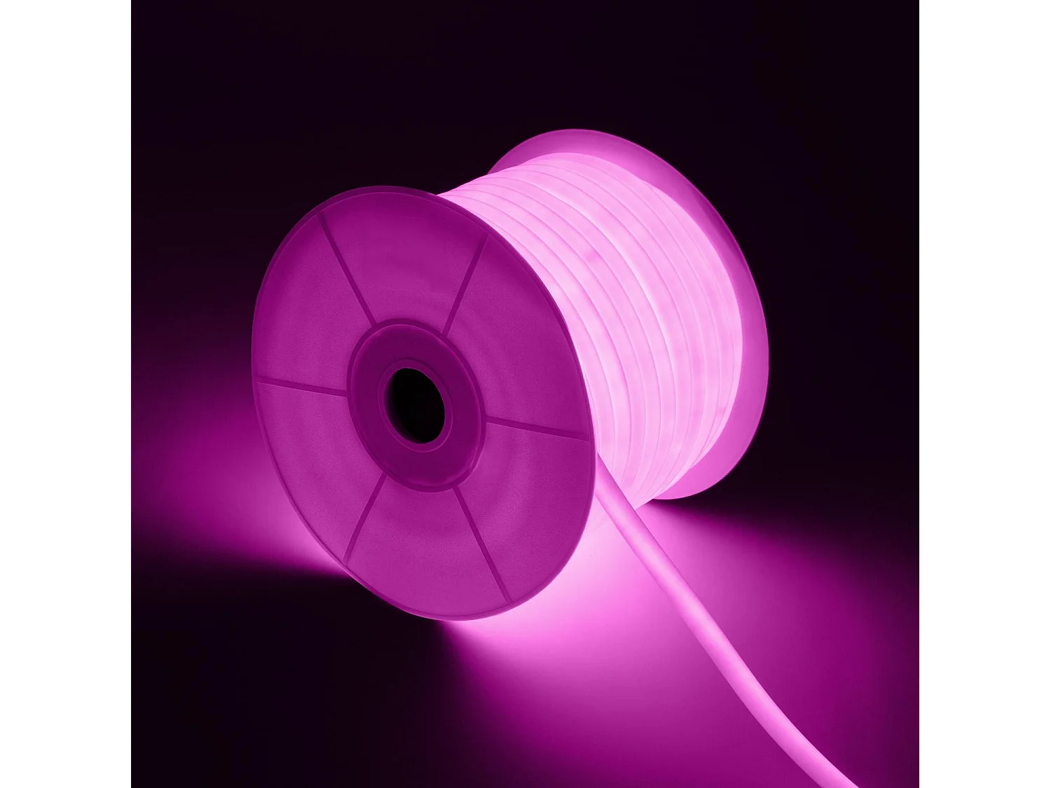 Tira LED Neón Regulable 220V BOBINA 50m Rosa Circular 360 9W/m Corte 100cm IP67 Rosa