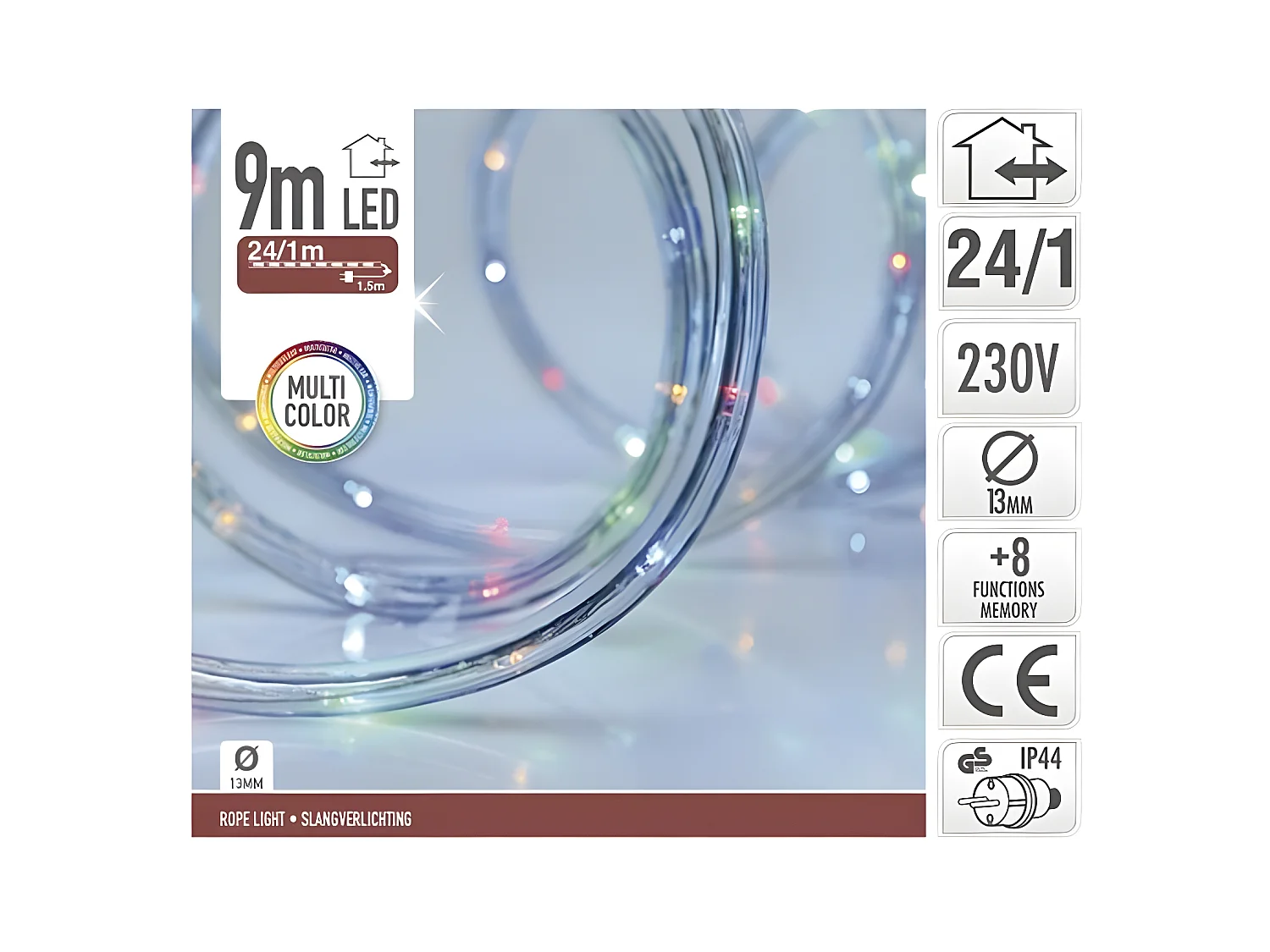 Gaine LED Extérieure Ronde RBG 8 Modes 9m RGB
