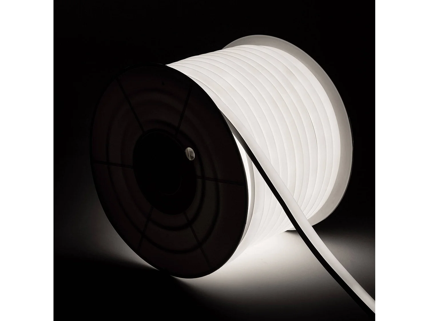 Gaine Néon LED Flexible Dimmable 7.5W/m 220V AC 120LED/m Semi-circulaire 180° Blanc Froid IP67 sur Mesure Coupe tous les 100cm 12 m