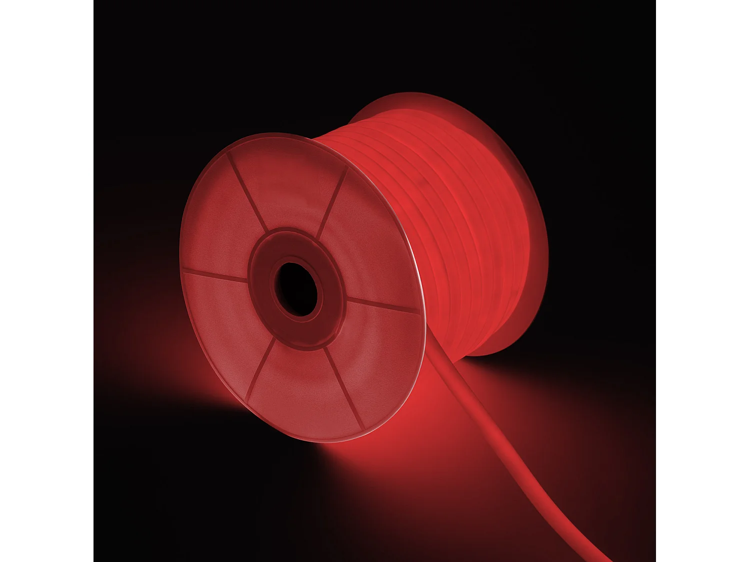 Bobina 50m Striscia LED Neon Regolabile 220V Rosso Circolare 360 9W/m IP67 Taglio 100cm Rosso