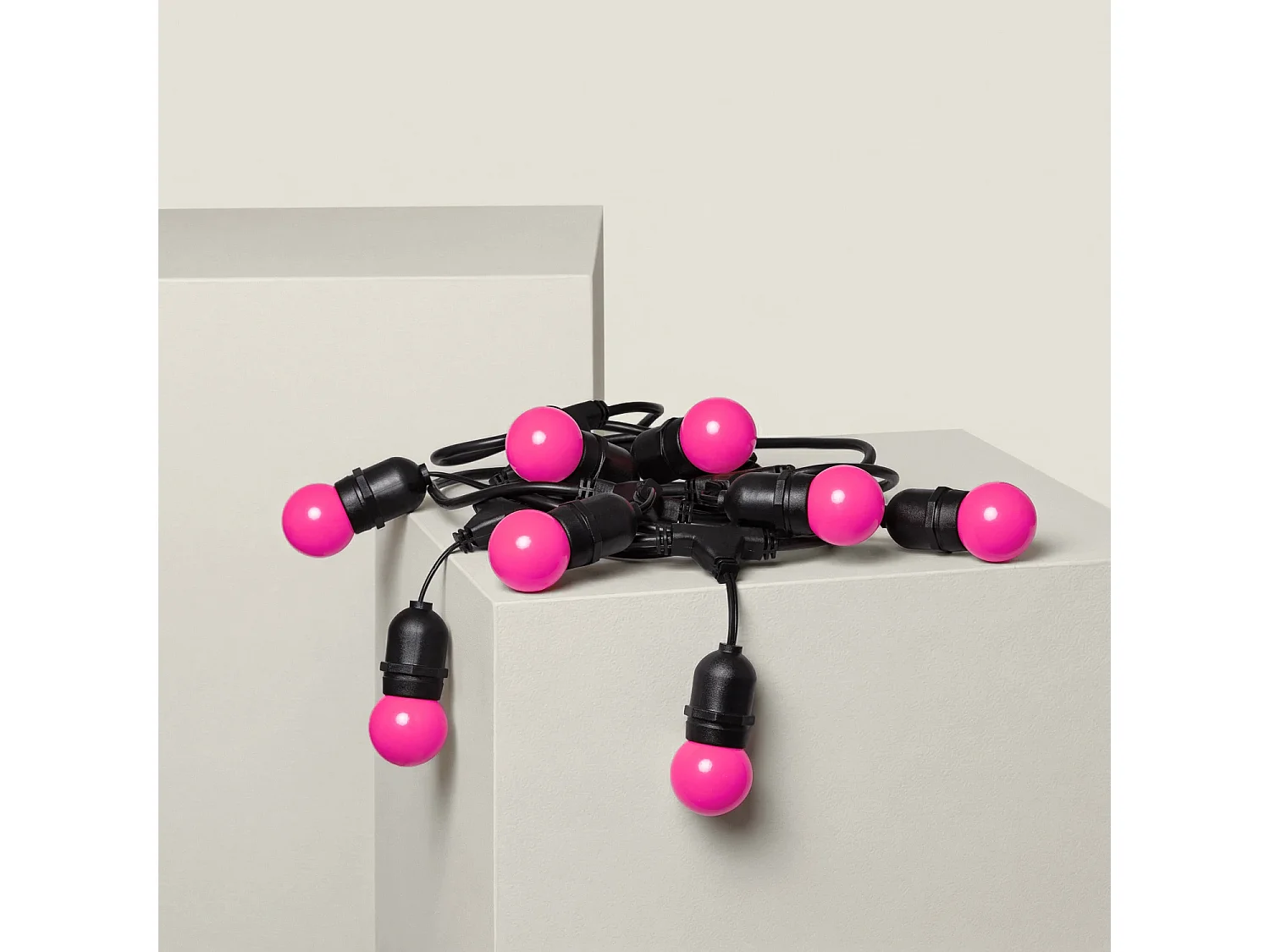 Guirnalda Exterior con Bombillas LED E27 5.5m IP65 Negro Rosa